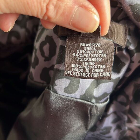 LUII Women’s Animal Print/Cheetah Trench Coat Gray/Black Size Small - Picture 12 of 13